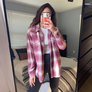 American Eagle Plaid Button Up Flannel Shirt